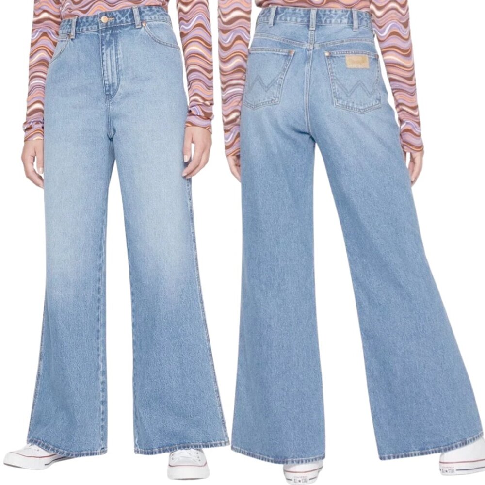 Wrangler Light Blue High-Rise Wide Leg Jeans